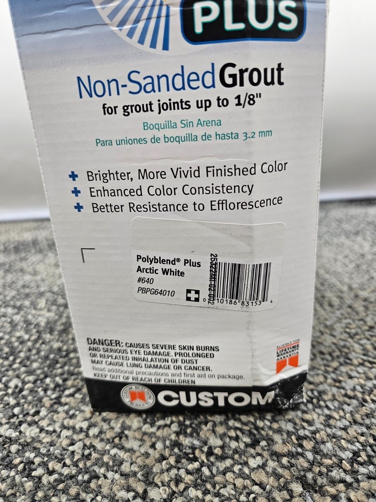 POLYBLEND PLUS PBPG64010 Non-Sanded Grout #640 Arctic White, 10LBS