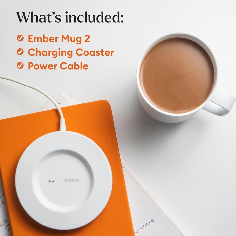 Ember Temp Control Smart Mug 2 - 10 oz White - App Controlled Heated Coffee Cup