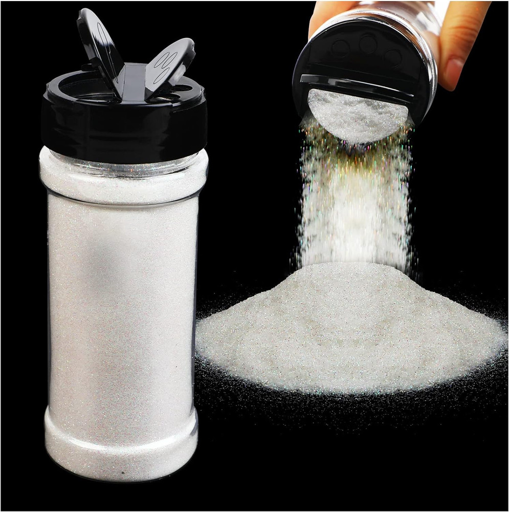 Rainbow White Chunky Glitter,150G/5.29Oz Iridescent