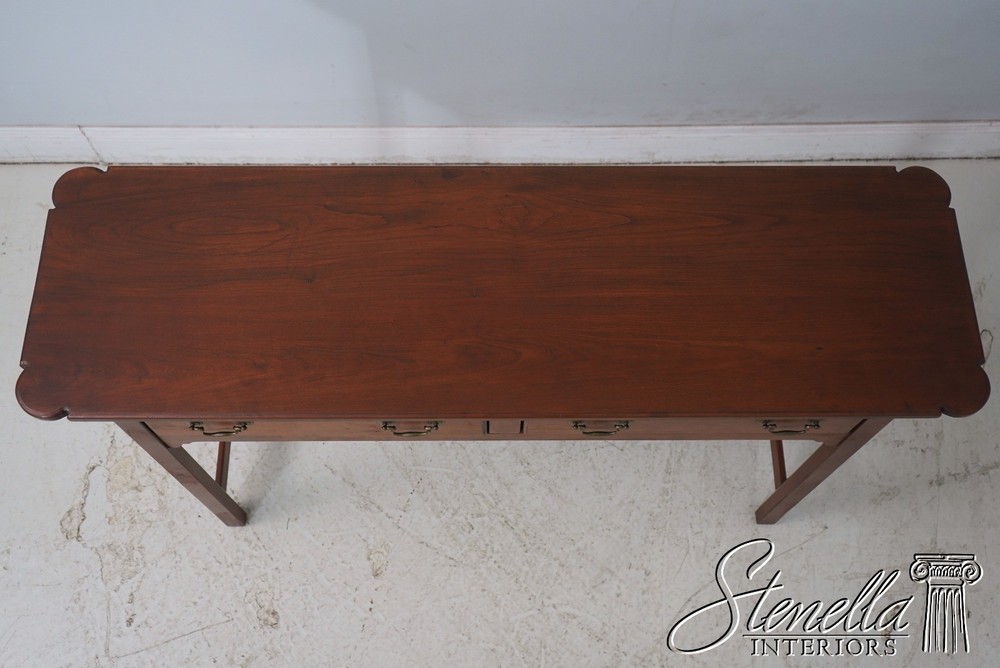 LF70575: Bench Made Cherry Chippendale 2 Drawer Sofa Table