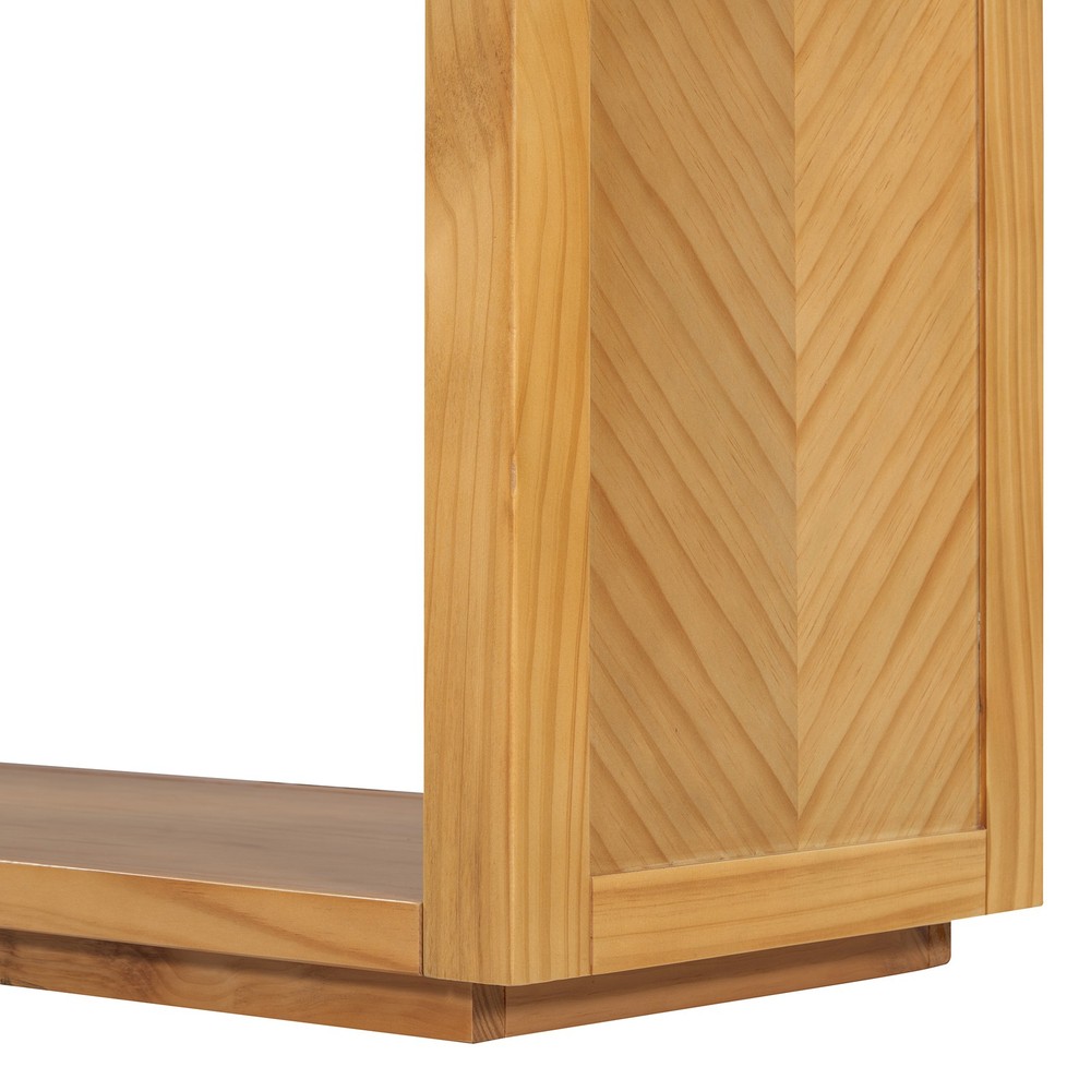 TREXM 55" Console Table, Rustic Wooden Entryway Table with Storage Drawers and