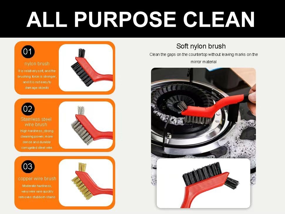 Conveniently Packaged 3 Brass Wire Brushes - Ideal Rust Removal and Storage