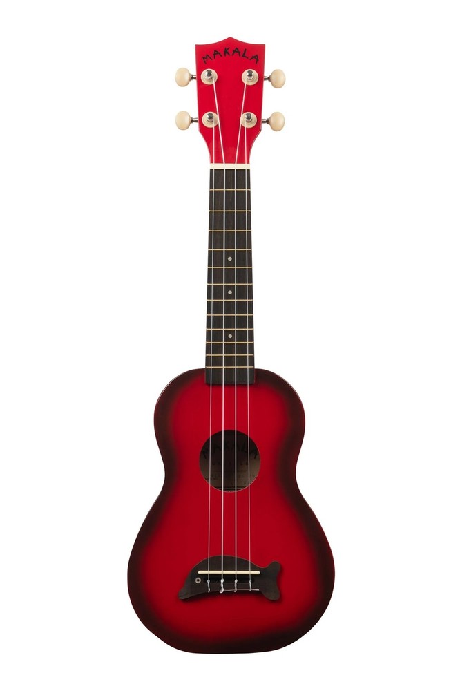 Makala Soprano Dolphin Series Ukulele,  Red Burst