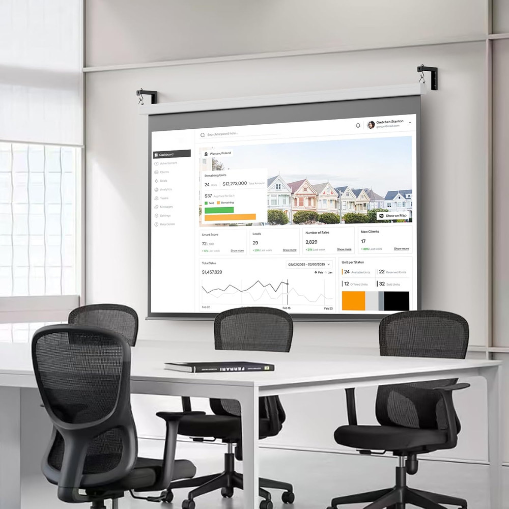 Universal Projector Screen Ceiling Mount L-Brackets, Wall Hanging Mount 6 inc...