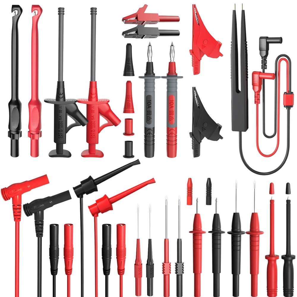 25PCS Silicone Multimeter  Leads Kit with Replaceable Wire Piercing Probes Se...