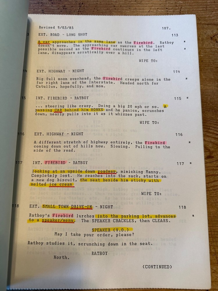 RATBOY MOVIE ORIGINAL SCREENPLAY SCRIPT