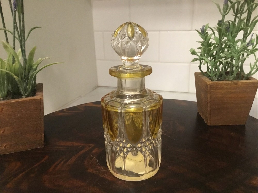 Vintage Val Saint Lambert Perfume Bottle Pressed Glass