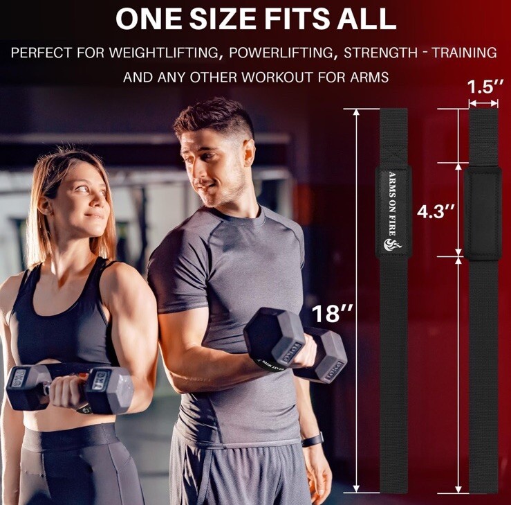 TECEUM Wrist Lifting Straps w/ Padding Support 18” Beast Mode Gym Train Workout