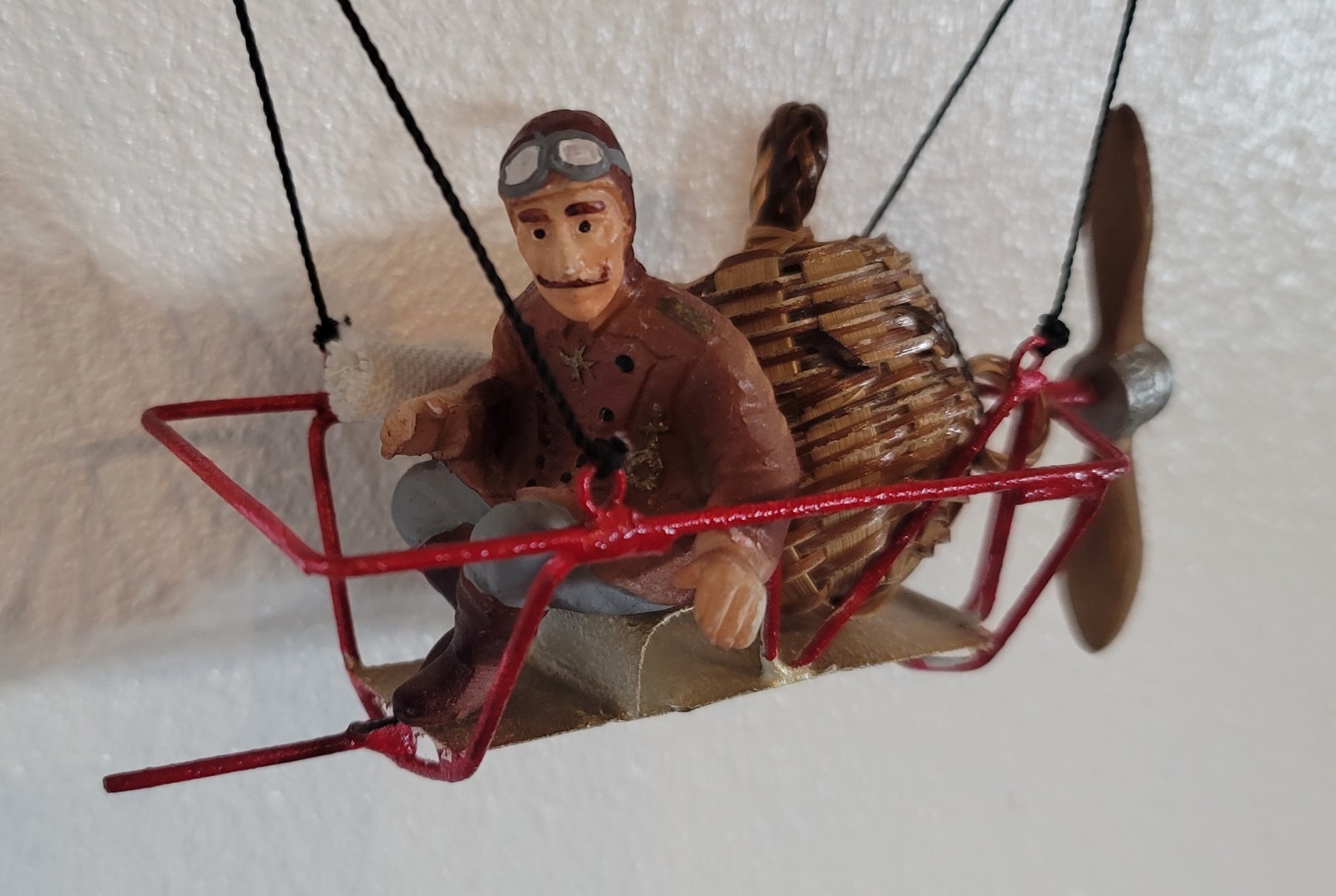 9.5" Steampunk Zeppelin, Airship Blimp Hanging Mobile Pilot Map Basket Propeller