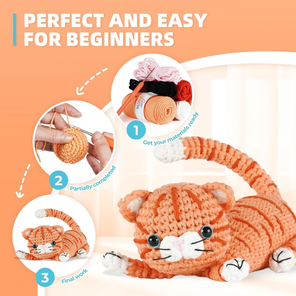 Crochet kit for Beginners Adults, Learn to Crochet, Include Easy Knitting Sof...