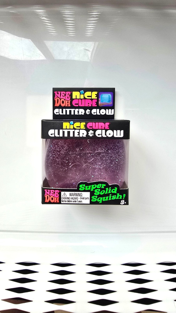 PURPLE NEEDOH NICE CUBE GLITTER & GLOW! NEW! SUPER SOLID SQUISH!