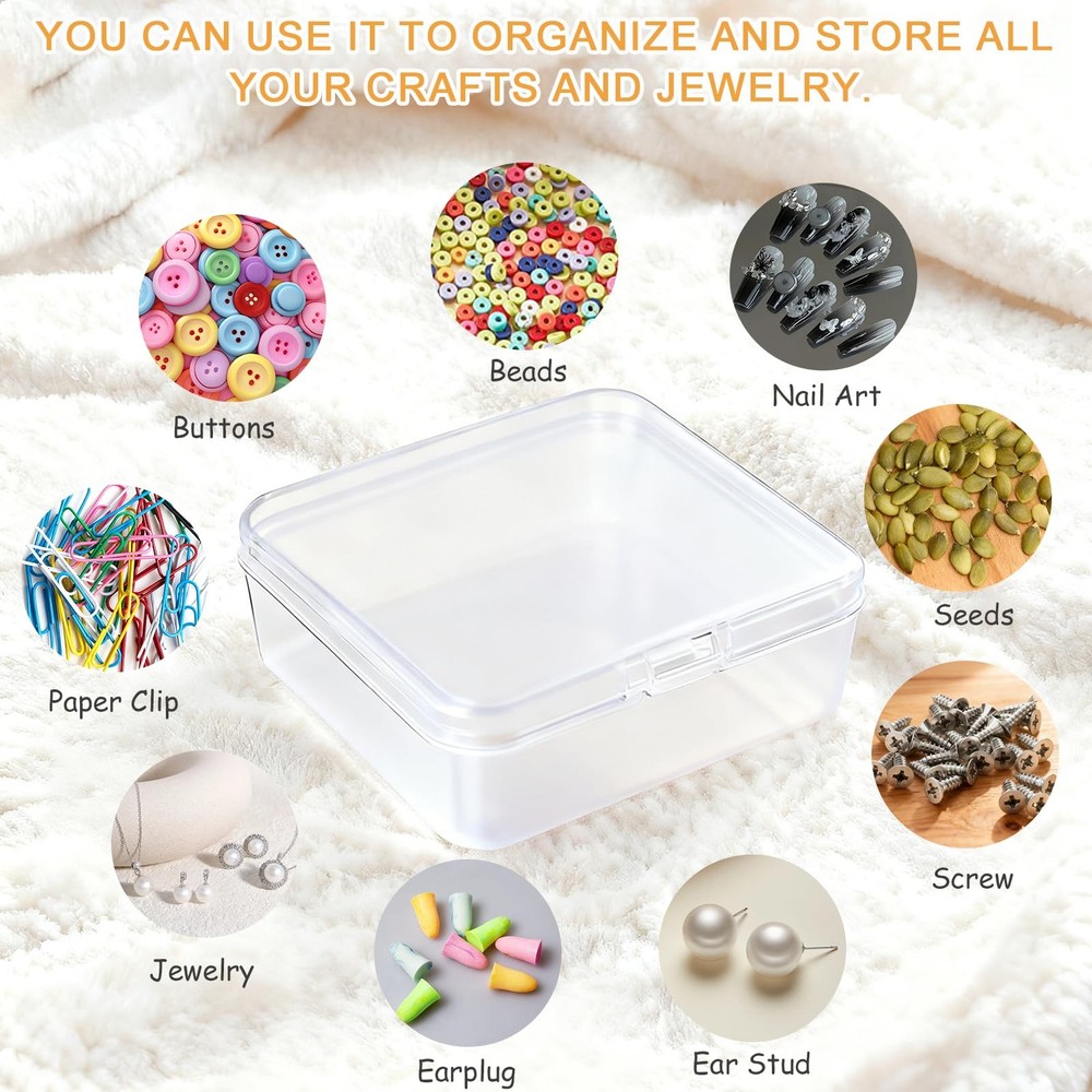 Aitoper 14 PCS Clear Plastic Small Storage Containers with Lids, Mini