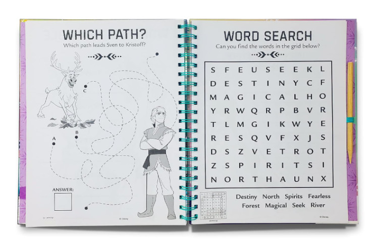 Frozen 2 Activity Sticker Book Glitter Effect Scratch Spiral Bound E15E