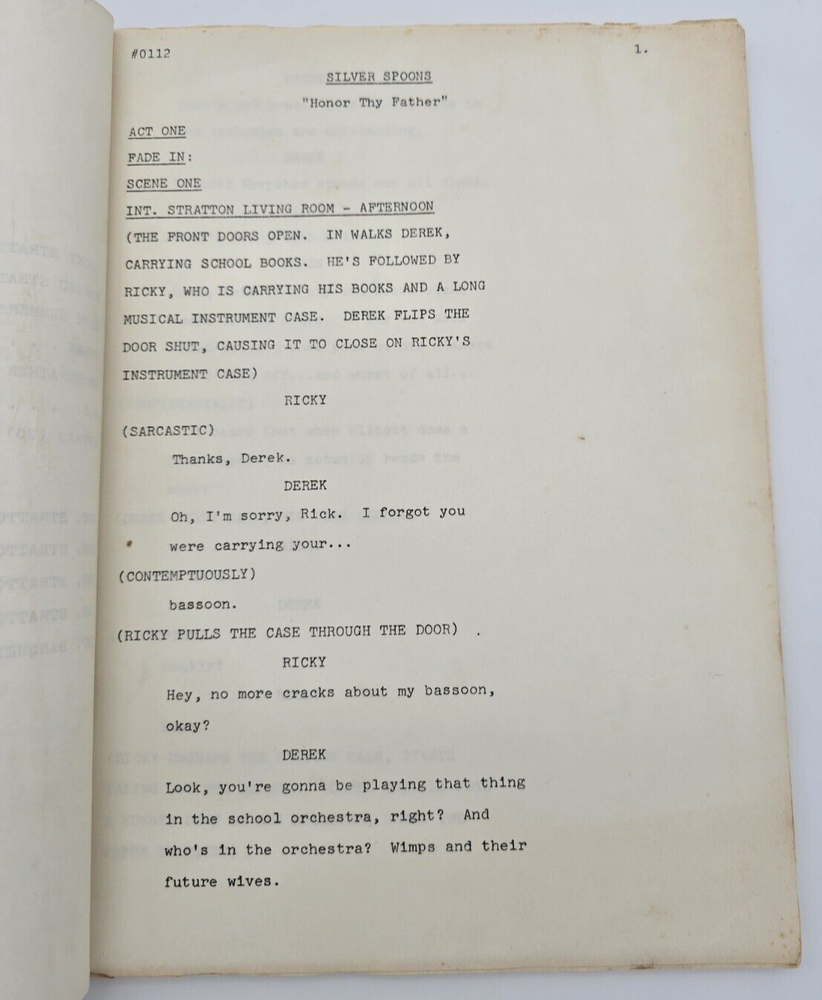 SILVER SPOONS / 1982 TV Series Script, Ricky Schroder "Honor Thy Father"