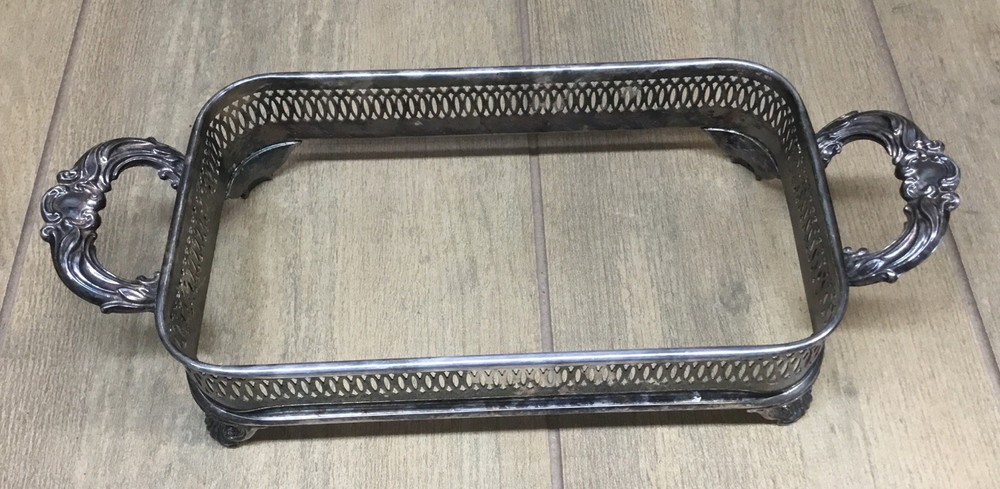 Vintage Silverplate Casserole Stand Footed 9 1/2’’x 5 1/2’’………..[S2-1]