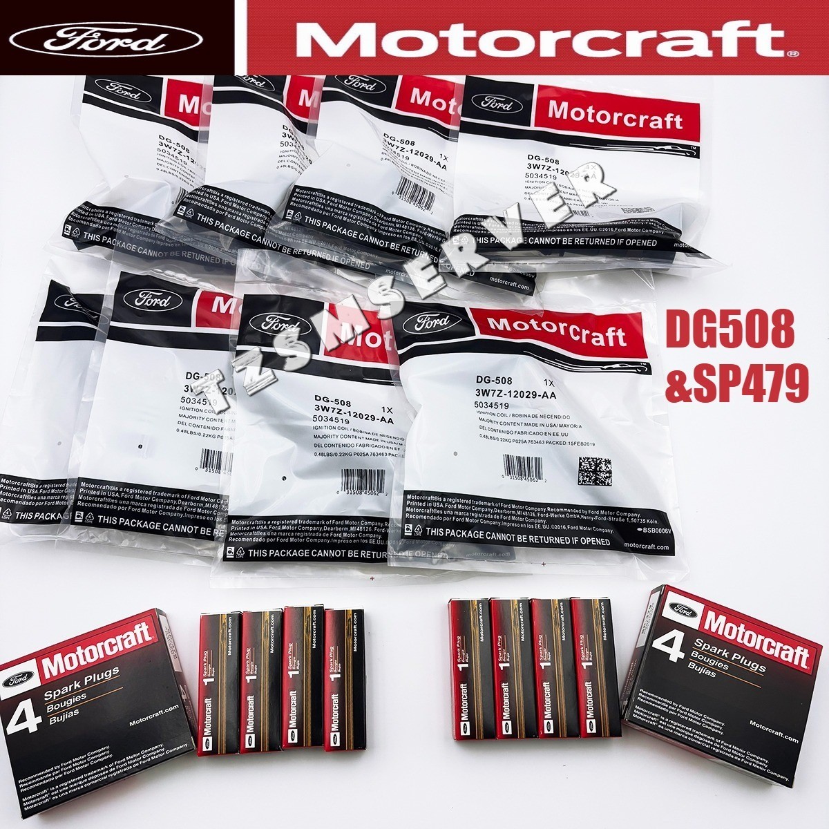 8Set OEM Motorcraft Ignition Coil DG508 &Spark Plug SP479 For Ford F150 4.6 5.4L