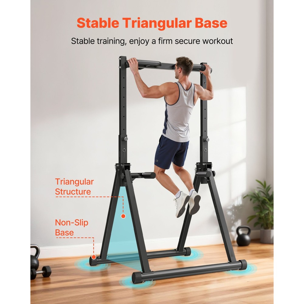 Uimoso Wall-Mounted Pull Up Bar with 330LBSCapacity and Sturdy Triangular Design