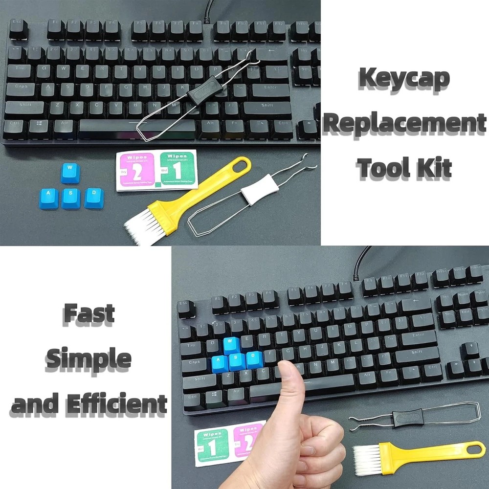 3-Pack Keycap Puller Kit Keyboard Key Remover Switch Puller with Cleaning Brush