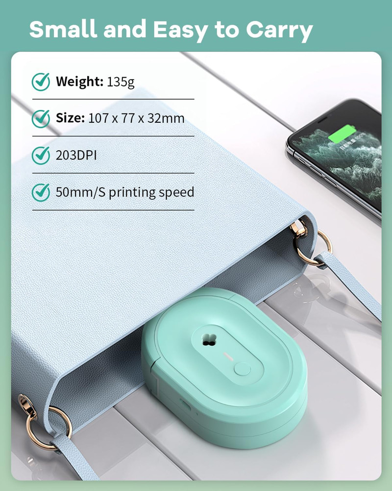 Label Maker Machine with Tape, N12 Portable Bluetooth Label Printer, Wireless Mi