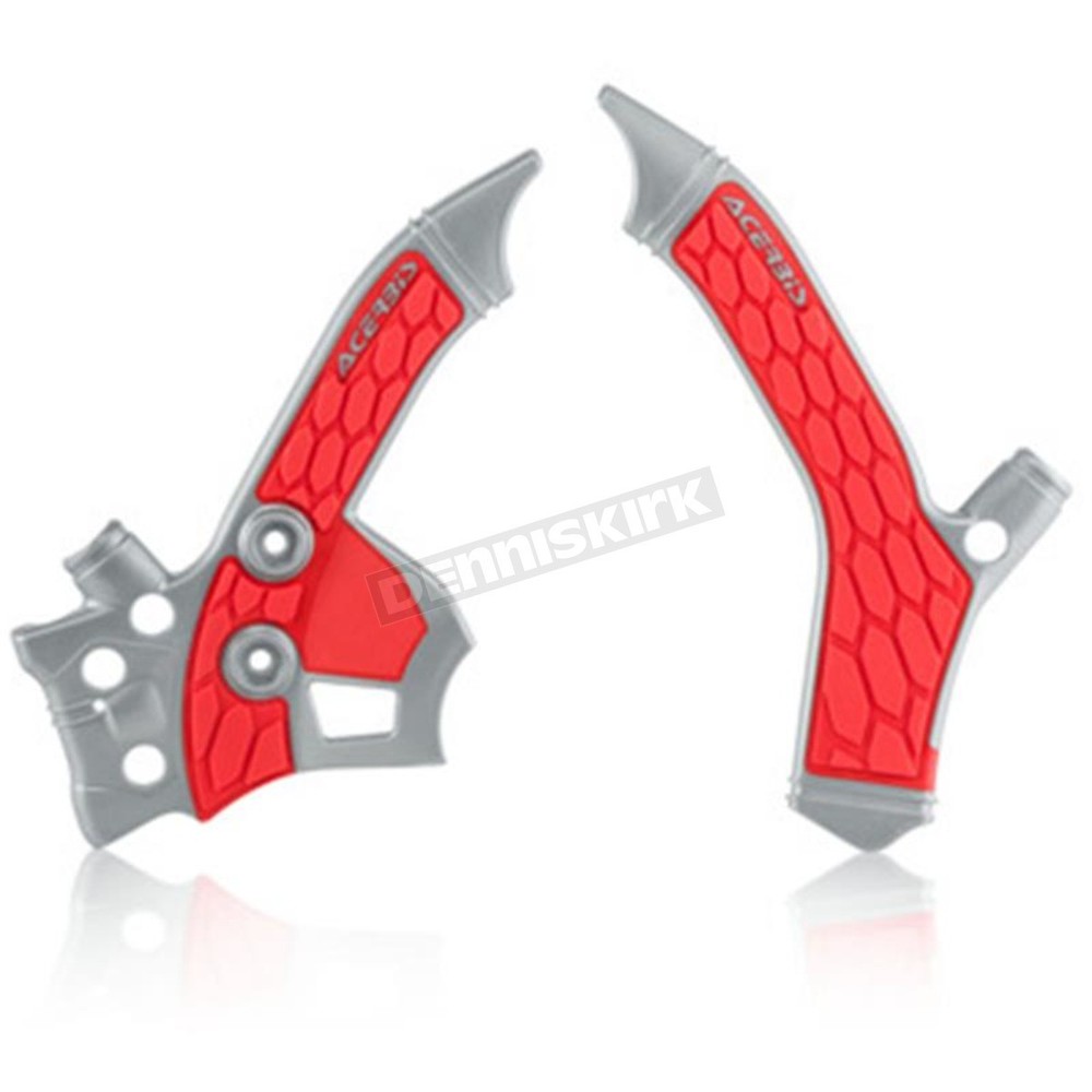 Acerbis Silver/Red X-Grip Frame Guards - 2726851418