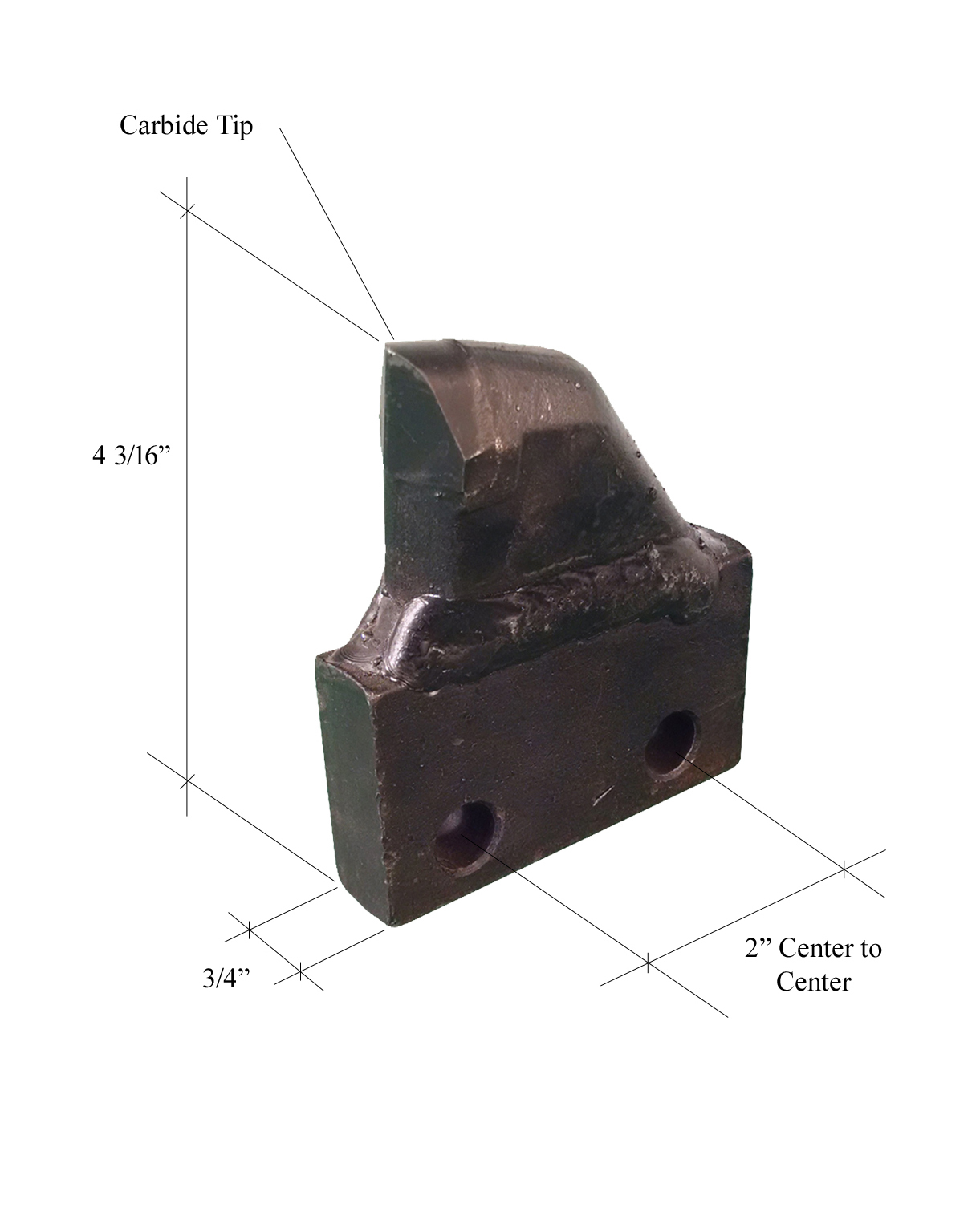 Trencher Shark Teeth, T20004L / T20004R - 4" Cut - 2" hole spacing