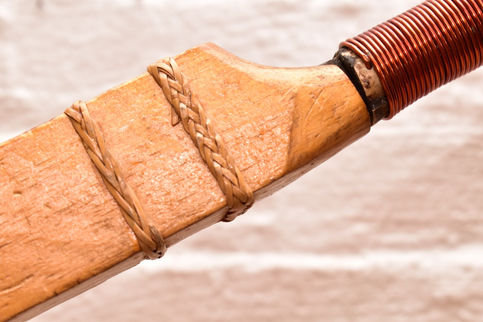 Old South East Asian Mandau Dayak Headhunters Sword Borneo Finely Carved Handle