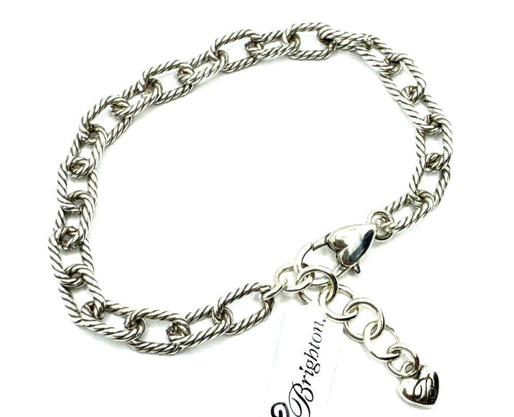 Brighton Chunky Small Ovals Chain Add Snap Charms Custom Bracelet 8in NWT