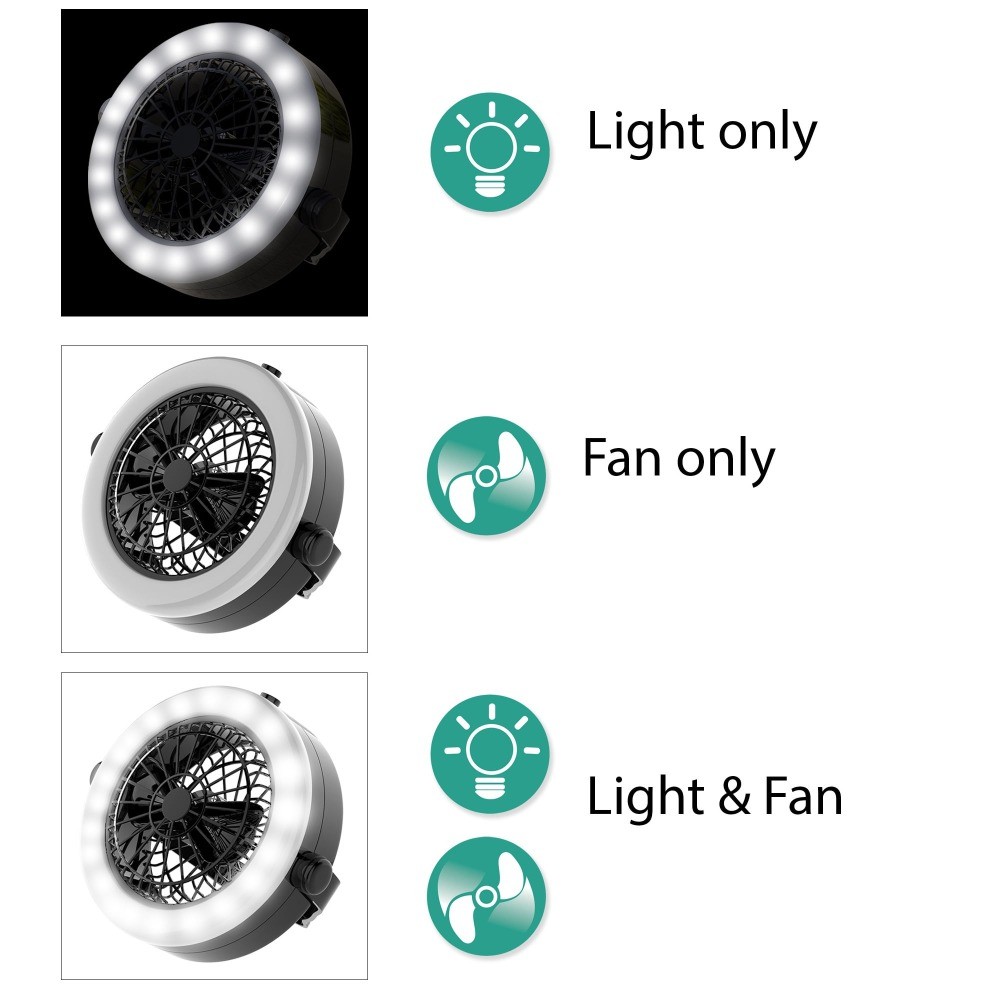 2-in-1 Camping Lantern with Ceiling Fan