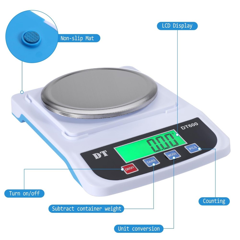600g 0.01g Analytical Balance Digital,Lab Scale High Precision Electronic Scale