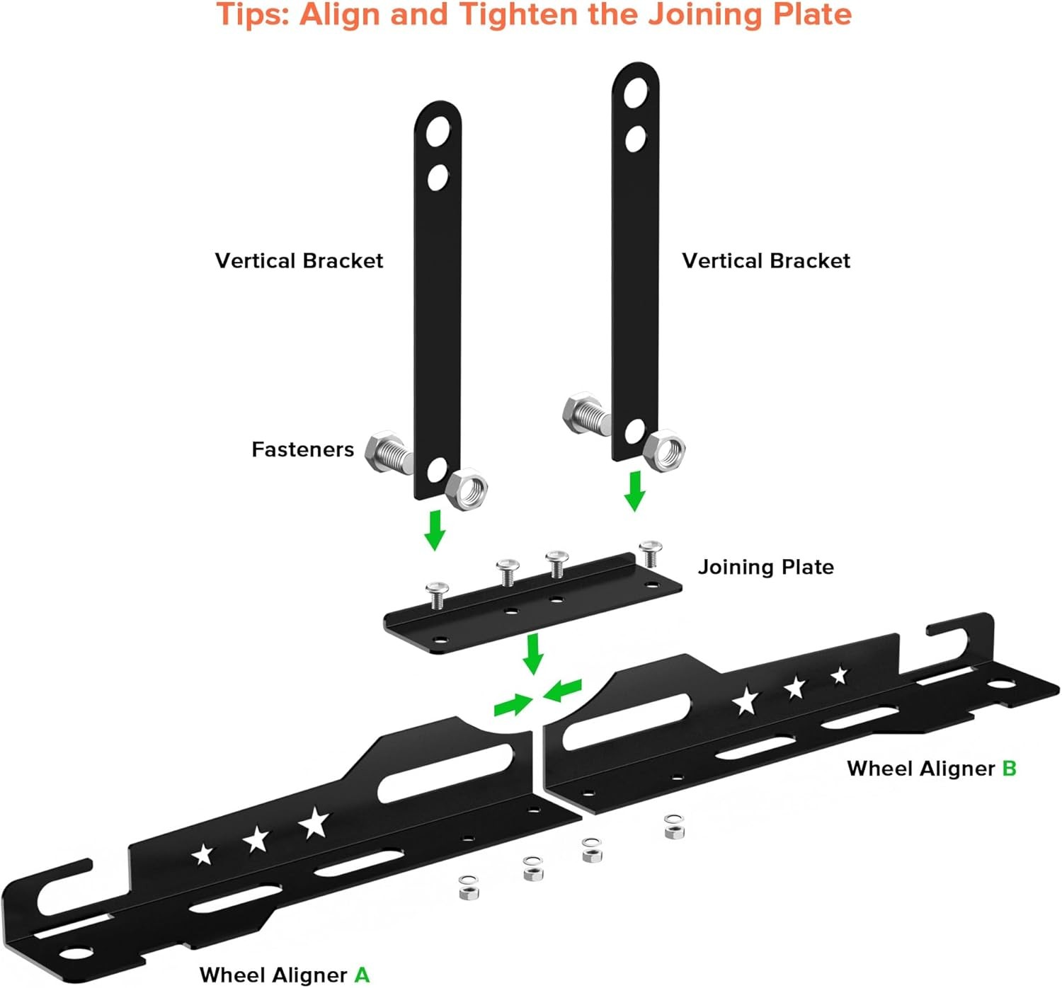 2 PCS Wheel Toe Alignment Tool Plate Automotive Wheel Alignment Tool - Black