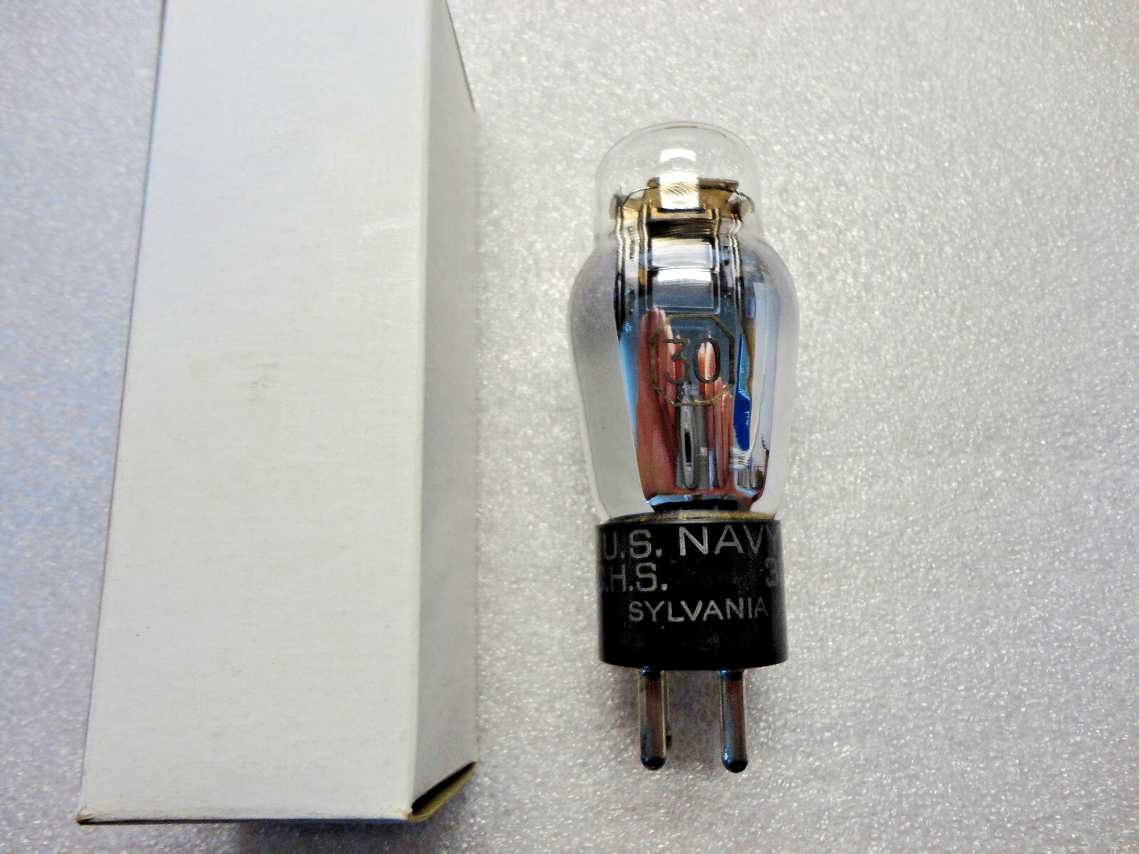 Sylvania Radio Tube #30 Vacuum Tubes. New Old Stock, Labeled U.S. Navy C.H.S.