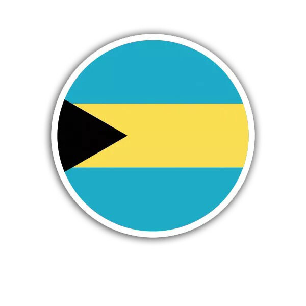 Round Bahamian Flag Sticker Decal