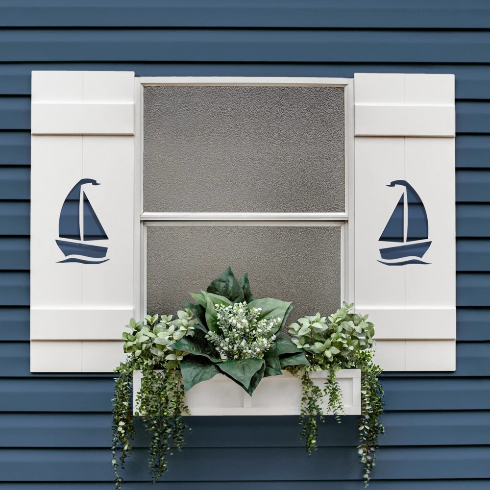 Custom Sailboat Shutter, PVC Exterior Shutter, Sold Individually,