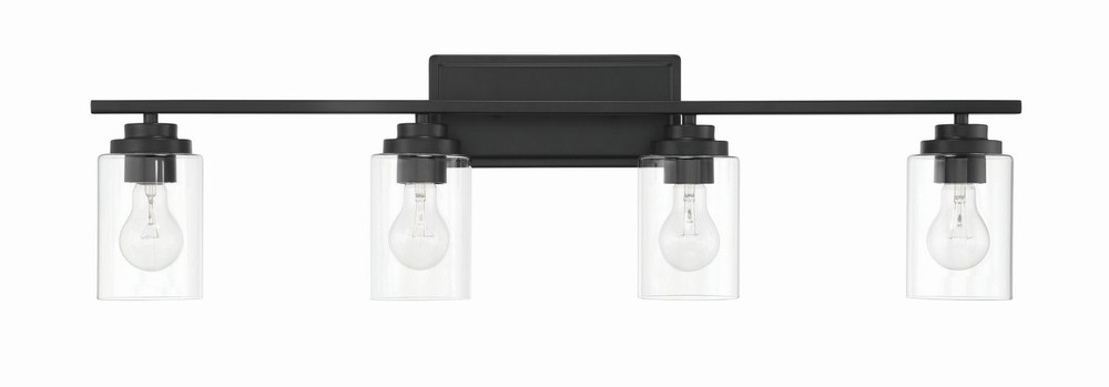 Flat Black  Bathroom Vanity Light from the Clark Collection
