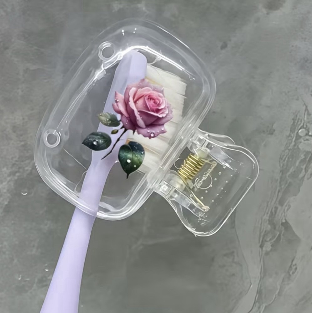 Decorative Rose Design Toothbrushes Protective Covers