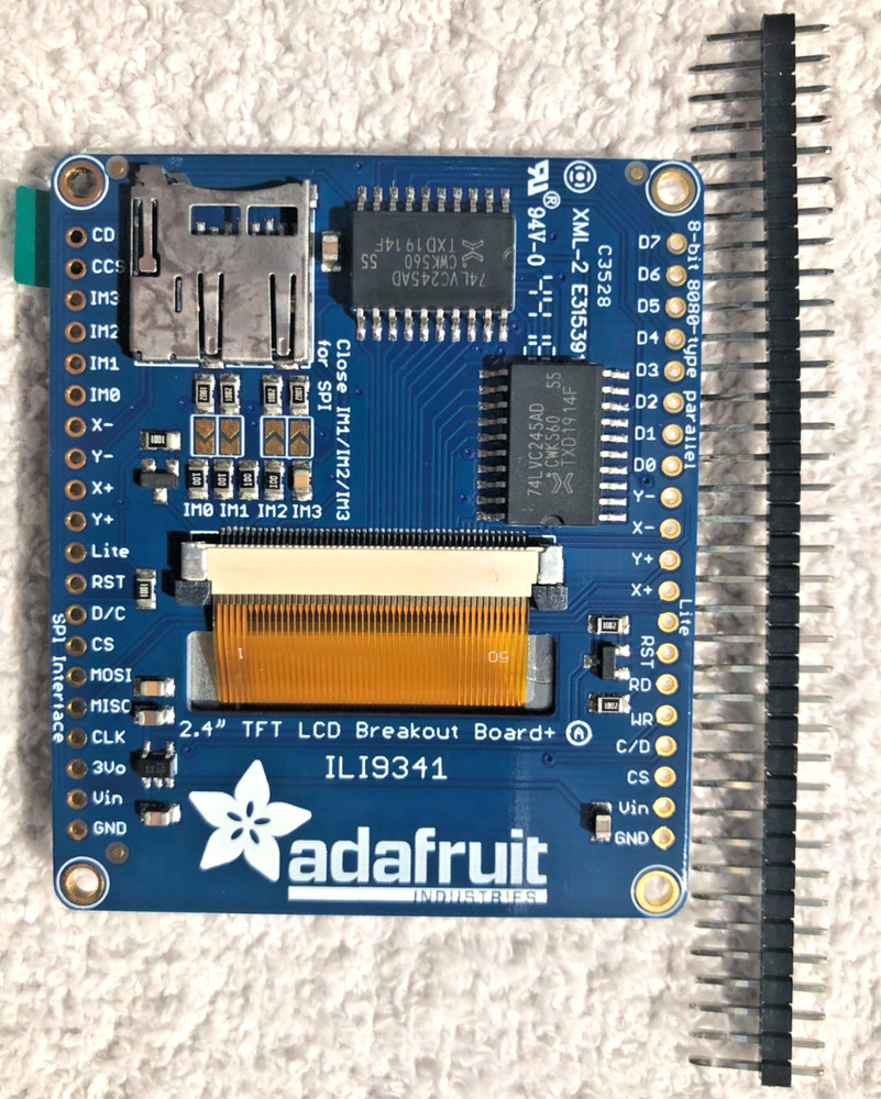 Adafruit 2.4" TFT LCD with Touchscreen Breakout w/MicroSD Socket - ILI9341, US