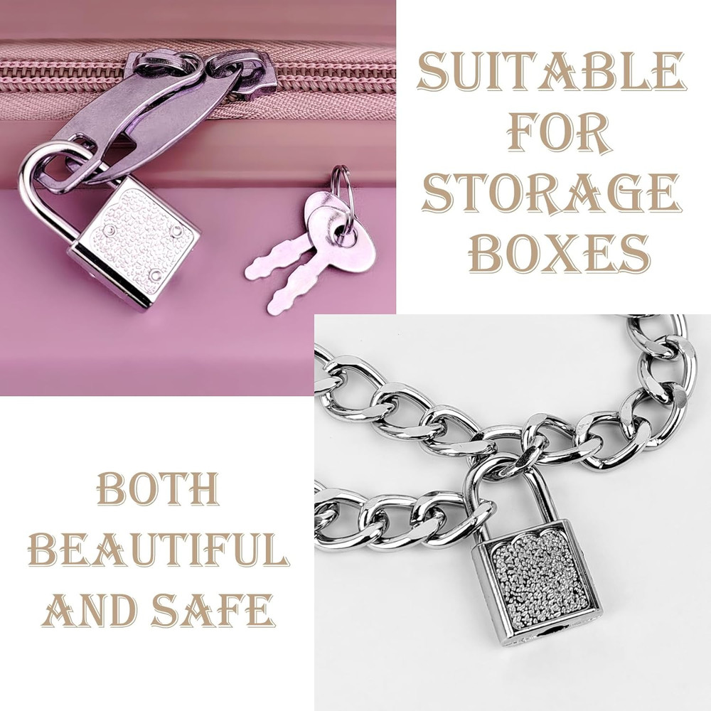 5 Pack Mini Diary Padlock, Small Locks with Keys, Tiny Luggage Locks for Travel,