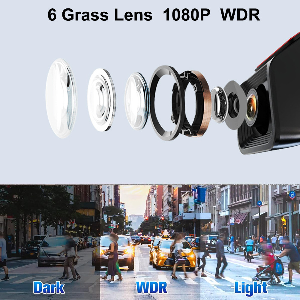 1080P HD USB Car DVR Dash Cam Camera ADAS Drive Video Recorder With 64G TF Card
