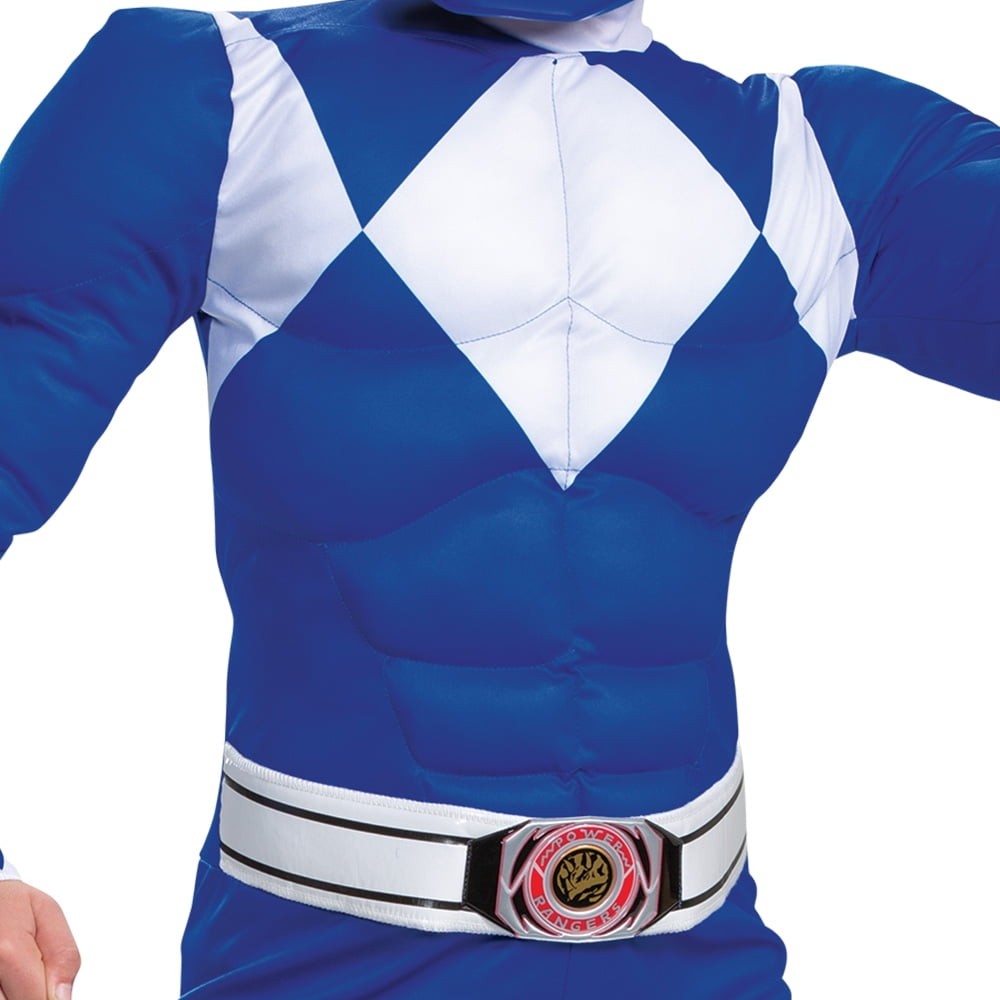 MIGHTY MORPHIN POWER RANGERS CLASSIC MUSCLE BOY'S COSTUME SMALL 4-6, BLUE RANGER