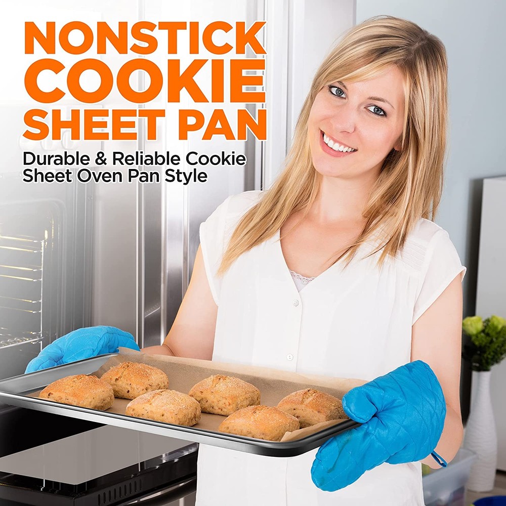 Nutrichef NCSS1LRG Big Baking Sheet Pan With Cooling Rack