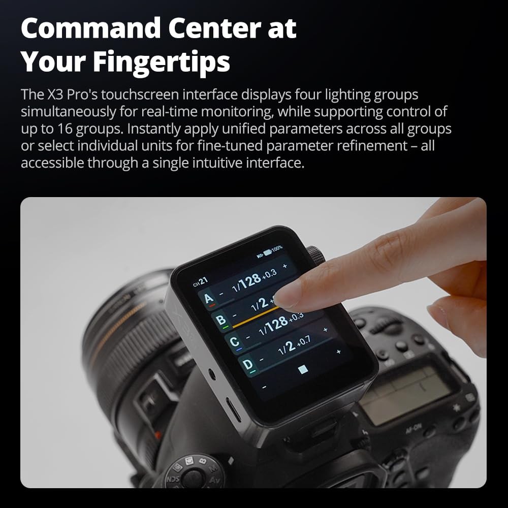X3 C X3Pro C TTL Wireless Trigger for Canon, 2.4'' LCD Touchscreen,Built-in 2...