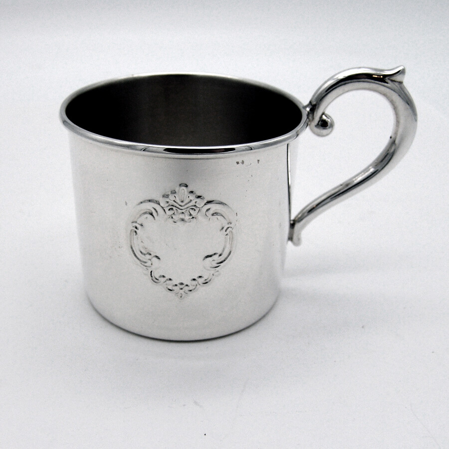 Baby Cup Scroll Handle Sterling Silver Empire Silver