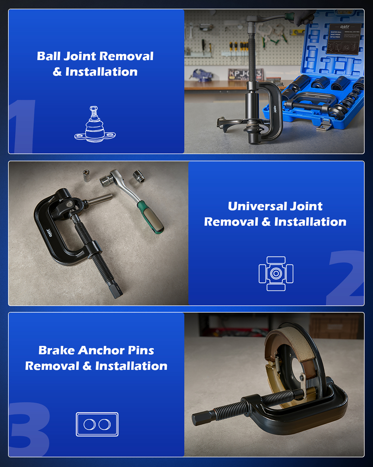 21Pcs Auto Ball Joint Press U Repair Removal Installer Tool & Master Adapter Kit