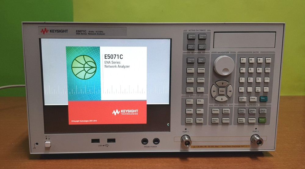 Keysight E5071C / 240,019,UNQ,Win7,9 KHz to 4.5 GHz,2 port, ENA Network Analyzer