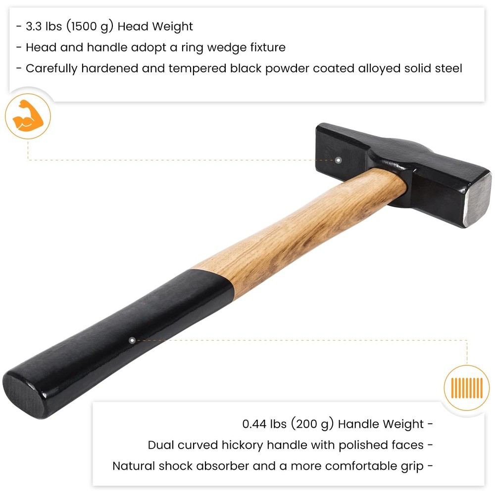 Knife Making Tongs Set Blacksmith Tong & Blacksmith Hammer 1.5kg Forge Tools Kit