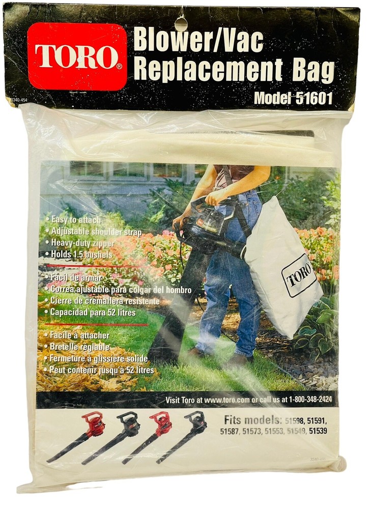 Toro 51601 Bottom Zip Blower Vac Replacement Bag NIP