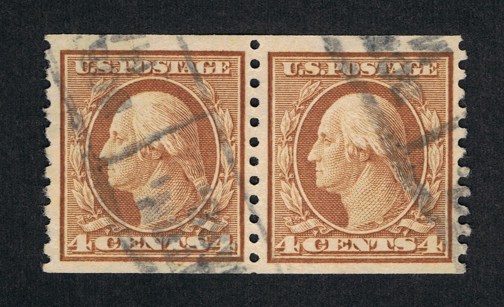 EXCEPTIONAL GENUINE SCOTT #495 USED COIL PAIR PSE CERT GRADED VF 80 #9468