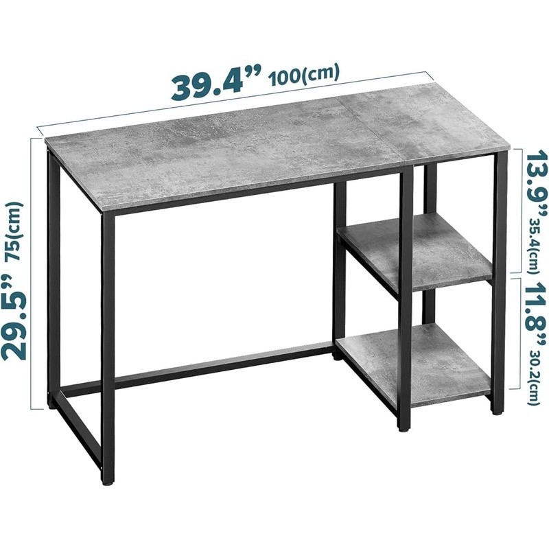 Small Computer Desk W/ Adjustable Shelves Compact Home Office Study Table New