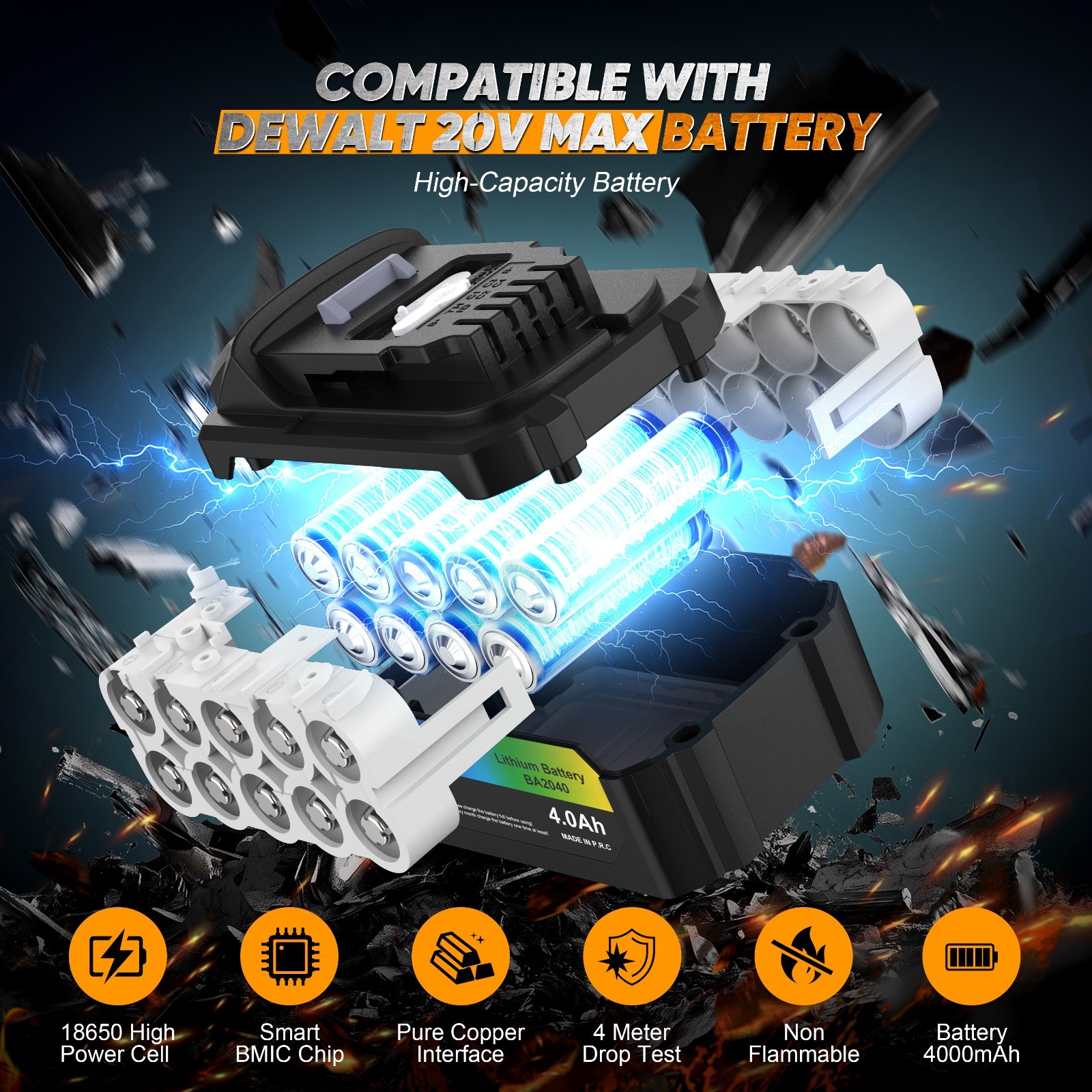 Cordless Angle Grinder For Dewalt 20V MAX 4-1/2" 5" Brushless 22PCS Complete Kit