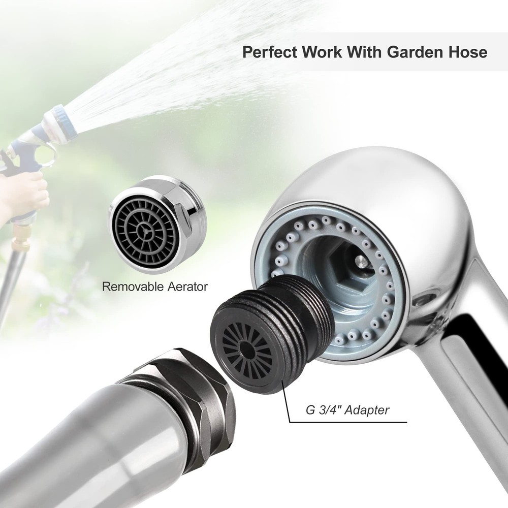 Utility Sink Faucet with Sprayer, Laundry Room Pull Out Chrome